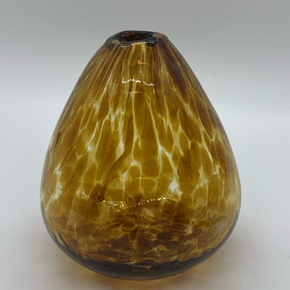 Hand blown Tortoise Shell Art Glass Vase - Picture 2 of 7